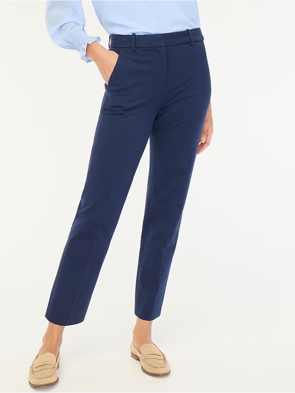 J.Crew Factory Kallie Straight-Leg Pant in Navy Size 00 Petite
